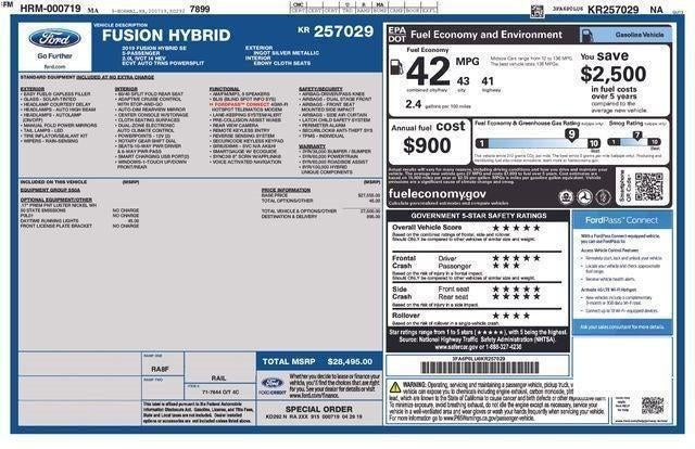 2019 Ford Fusion Hybrid SE