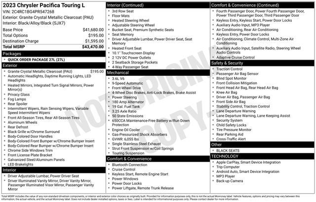 2023 Chrysler Pacifica Touring L