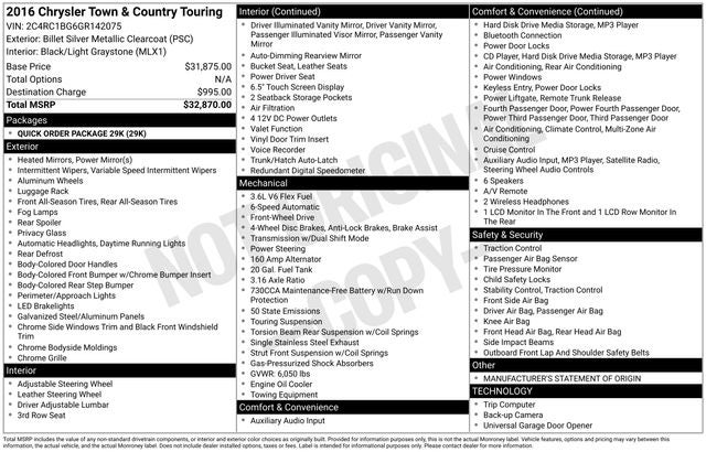 2016 Chrysler Town & Country Touring