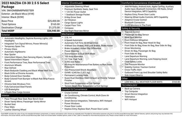 2023 Mazda Mazda CX-30 2.5 S Select Package