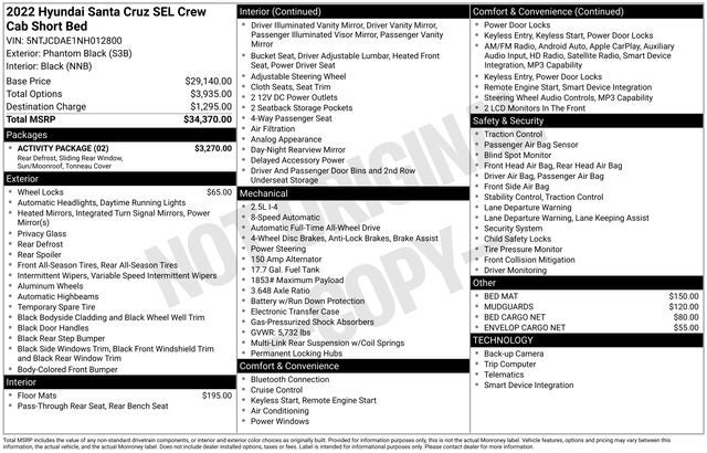 2022 Hyundai Santa Cruz SEL