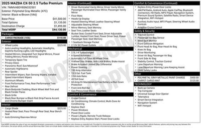 2025 Mazda Mazda CX-50 2.5 Turbo Premium Package