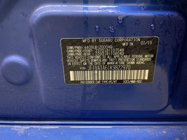 2019 Subaru WRX Base