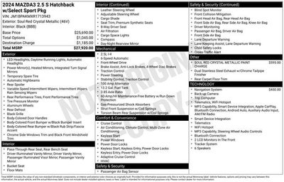 2024 Mazda Mazda3 2.5 S Select Sport