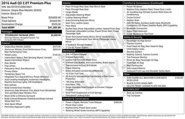 2016 Audi Q3 2.0T Premium Plus quattro