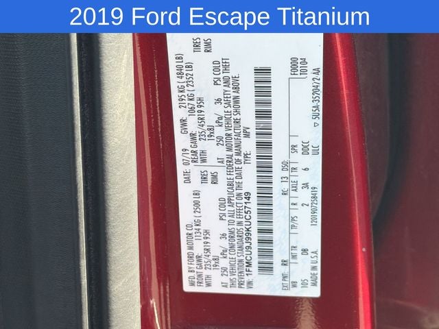 2019 Ford Escape Titanium