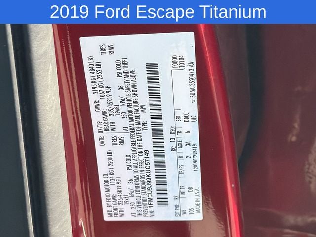 2019 Ford Escape Titanium