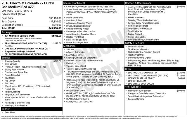 2016 Chevrolet Colorado Z71