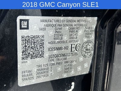 2018 GMC Canyon SLE1