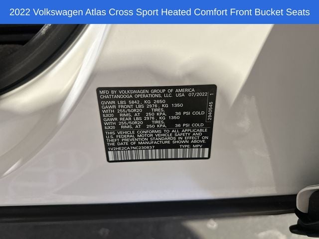 2022 Volkswagen Atlas Cross Sport 3.6L V6 SE w/Technology