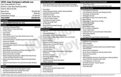 2022 Jeep Compass Latitude Lux