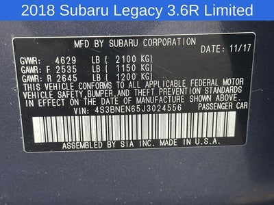 2018 Subaru Legacy 3.6R Limited