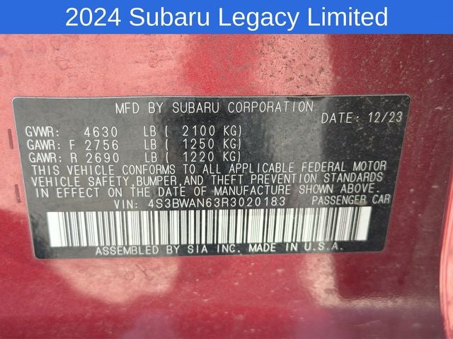 2024 Subaru Legacy Limited