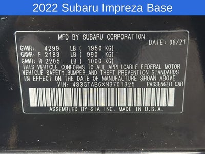 2022 Subaru Impreza Base