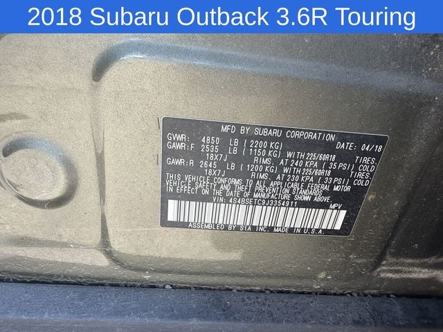 2018 Subaru Outback 3.6R Touring