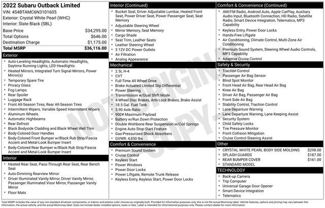 2022 Subaru Outback Limited