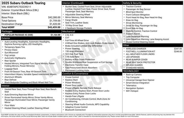 2025 Subaru Outback Touring