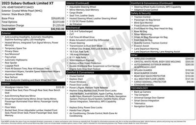 2023 Subaru Outback Limited XT