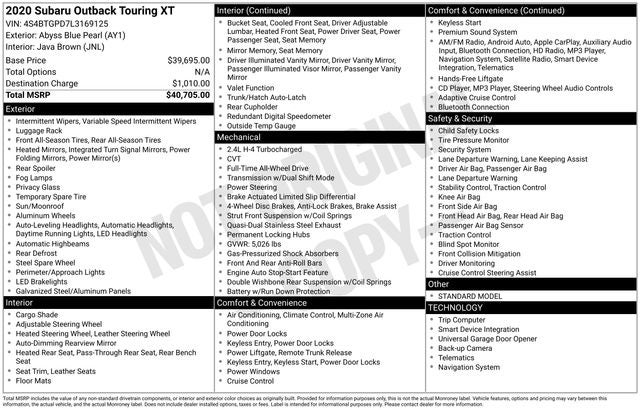 2020 Subaru Outback Touring XT