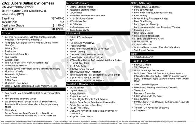 2022 Subaru Outback Wilderness