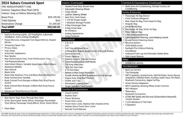 2024 Subaru Crosstrek Sport