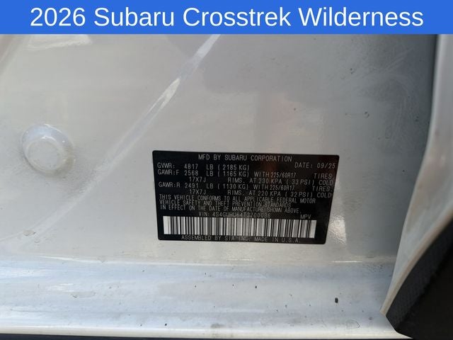 2026 Subaru Crosstrek Wilderness