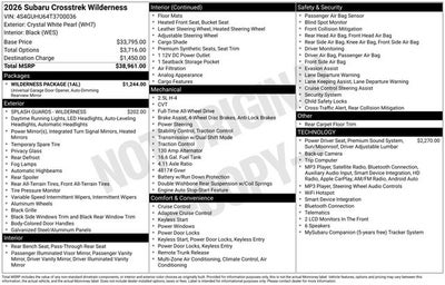 2026 Subaru Crosstrek Wilderness