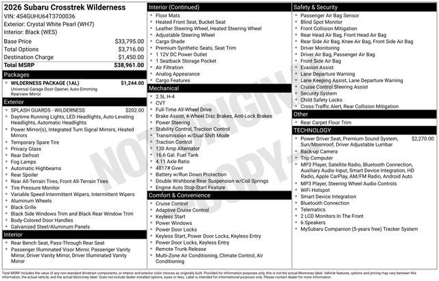 2026 Subaru Crosstrek Wilderness