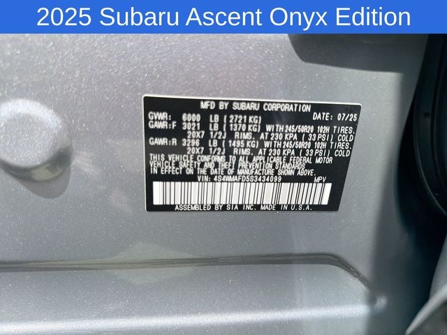 2025 Subaru Ascent Onyx Edition