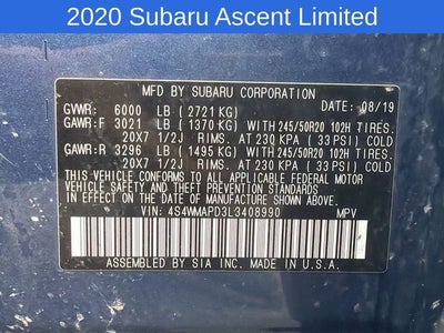 2020 Subaru Ascent Limited