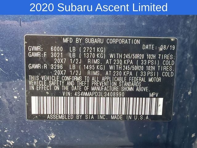 2020 Subaru Ascent Limited