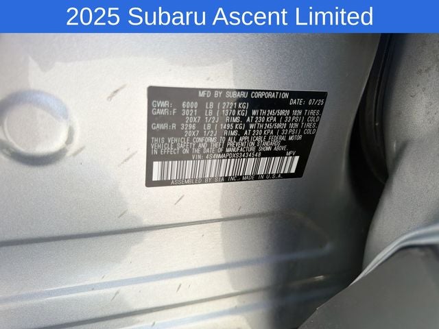 2025 Subaru Ascent Limited