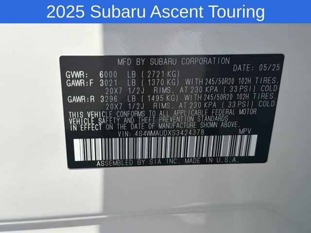 2025 Subaru Ascent Touring