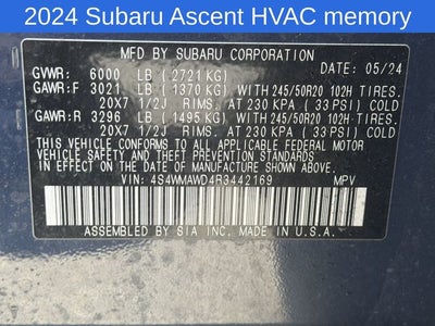 2024 Subaru Ascent Touring