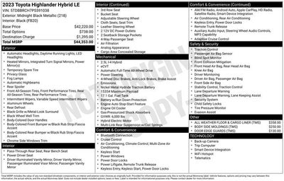 2023 Toyota Highlander Hybrid LE