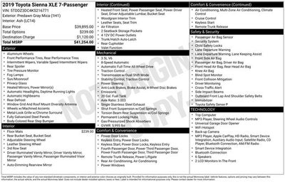 2019 Toyota Sienna XLE 7 Passenger