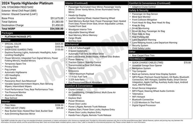 2024 Toyota Highlander Platinum
