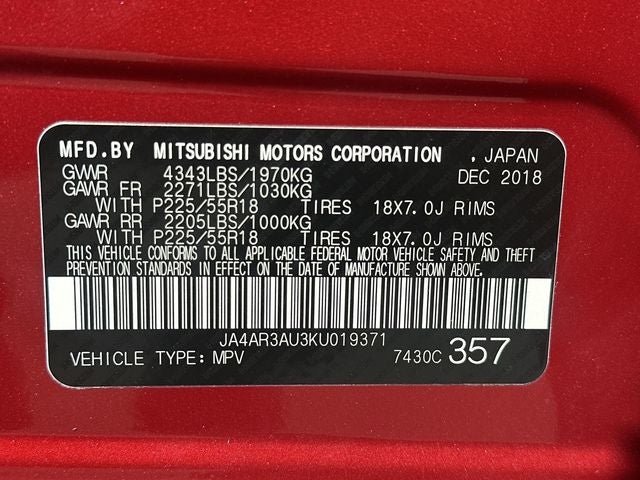 2019 Mitsubishi Outlander Sport 2.0 ES