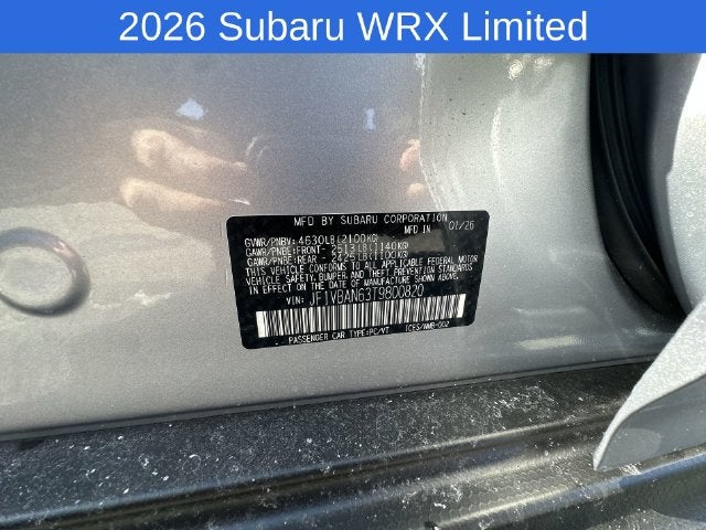 2026 Subaru WRX Limited