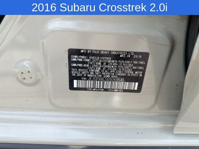 2016 Subaru Crosstrek 2.0i