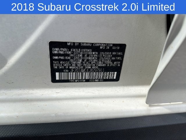 2018 Subaru Crosstrek 2.0i Limited