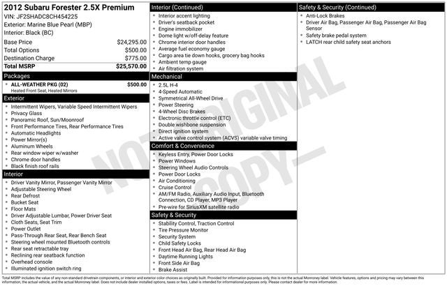 2012 Subaru Forester 2.5X Premium