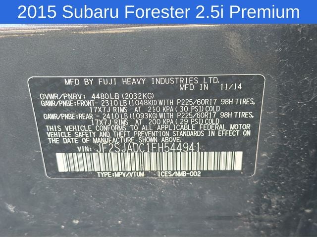 2015 Subaru Forester 2.5i Premium