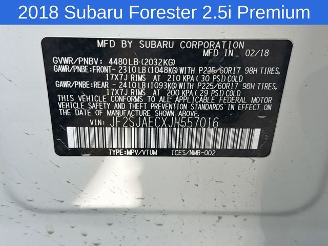 2018 Subaru Forester 2.5i Premium