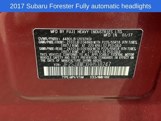 2017 Subaru Forester 2.5i Touring