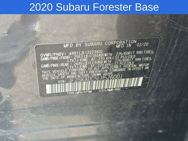 2020 Subaru Forester Base