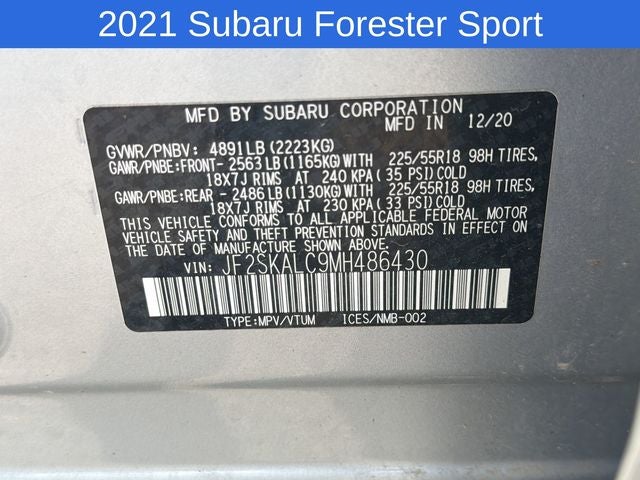 2021 Subaru Forester Sport