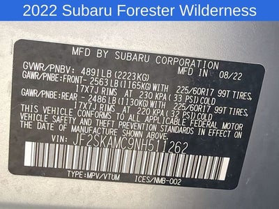 2022 Subaru Forester Wilderness