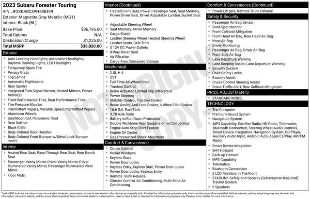 2023 Subaru Forester Touring