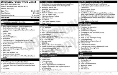 2025 Subaru Forester Hybrid Limited